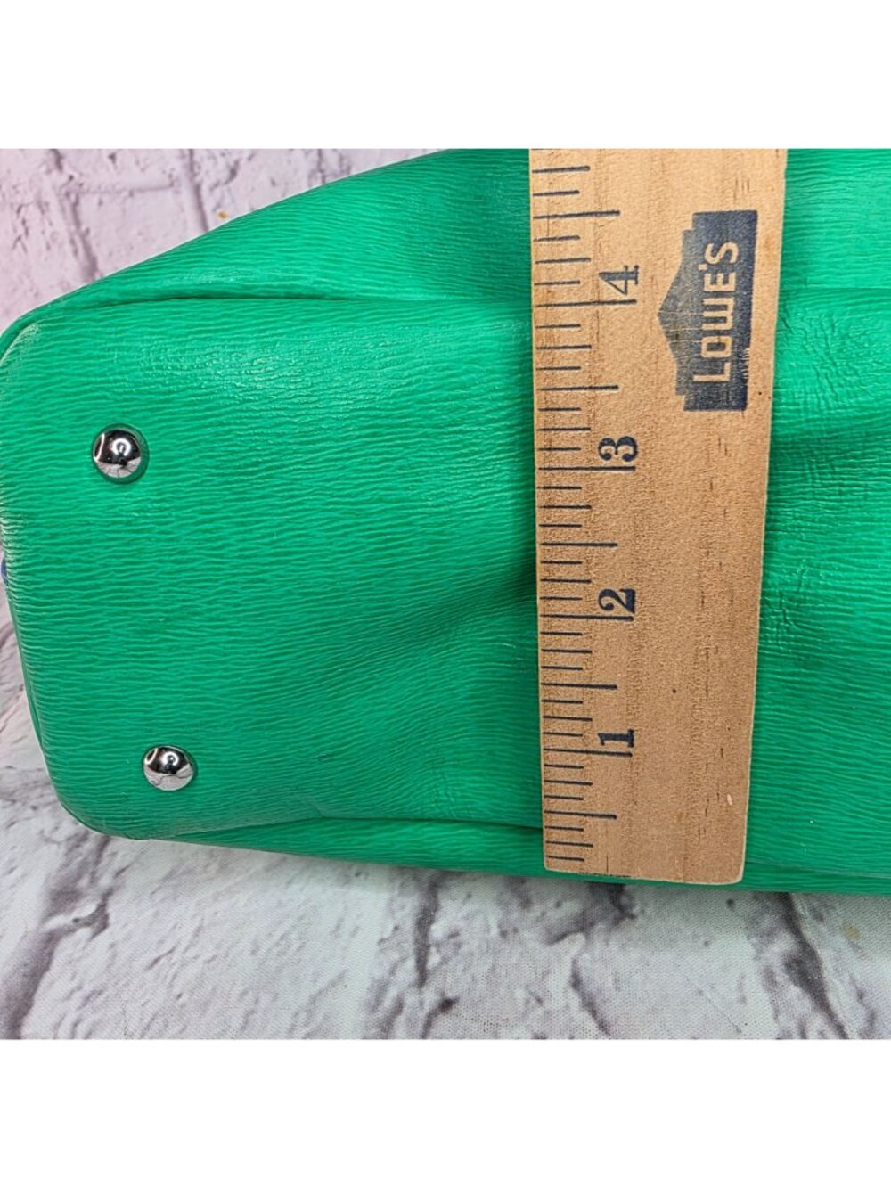 Lauren Ralph Lauren Tate Shopper Tote Bag Green Leather Pepper French Blue - Picture 8 of 16